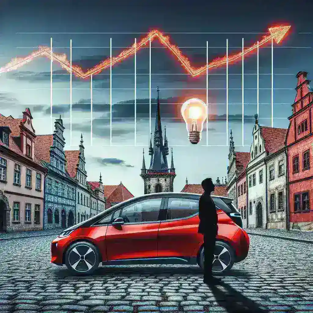 "Grafik menunjukkan penurunan penjualan mobil Tesla di Eropa, terkait dengan citra publik CEO Elon Musk, menggambarkan tren pasar otomotif saat ini."
