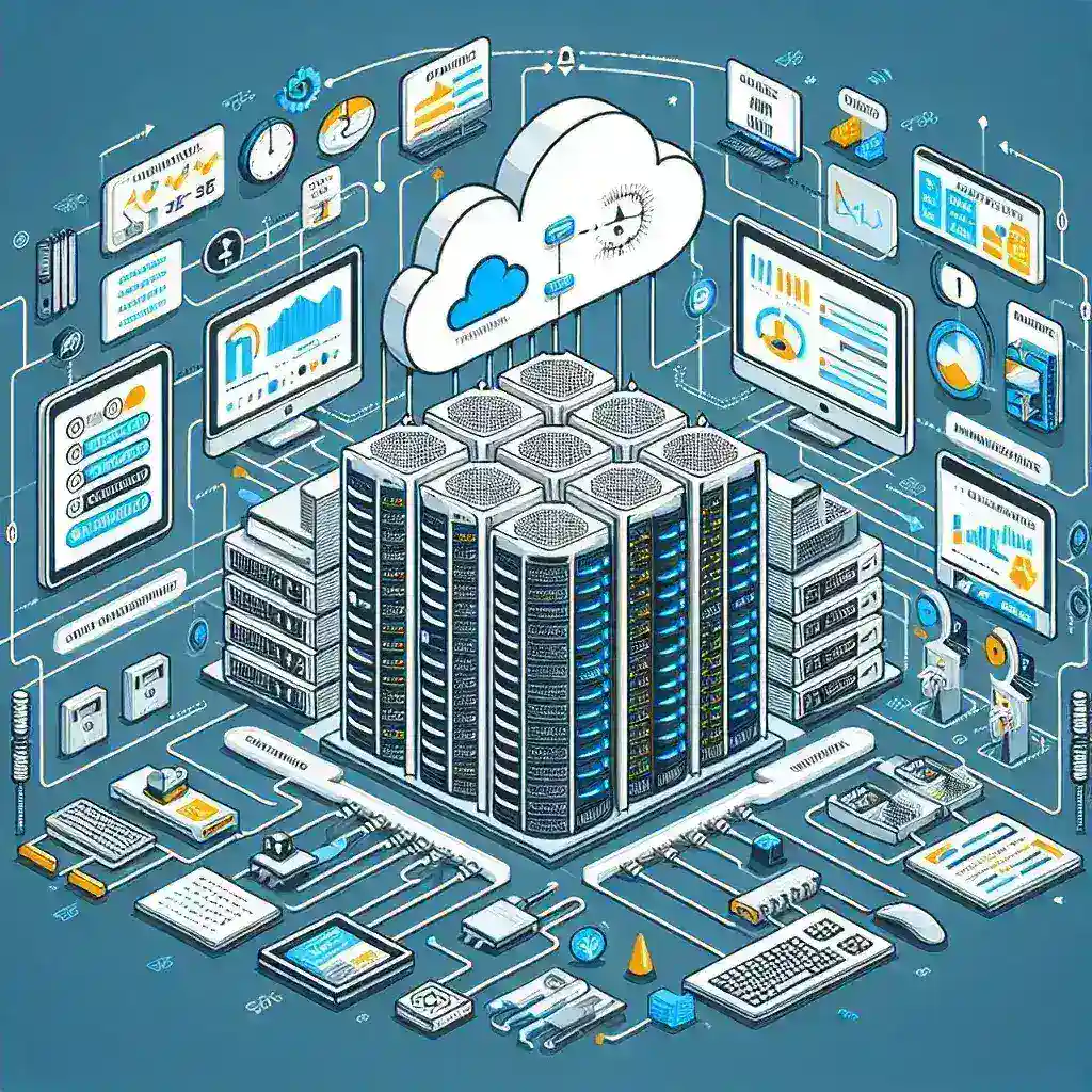 "Alat untuk pengelolaan sumber daya cloud yang efisien: ilustrasi grafis menunjukkan optimalisasi infrastruktur digital dalam artikel Panduan Lengkap."