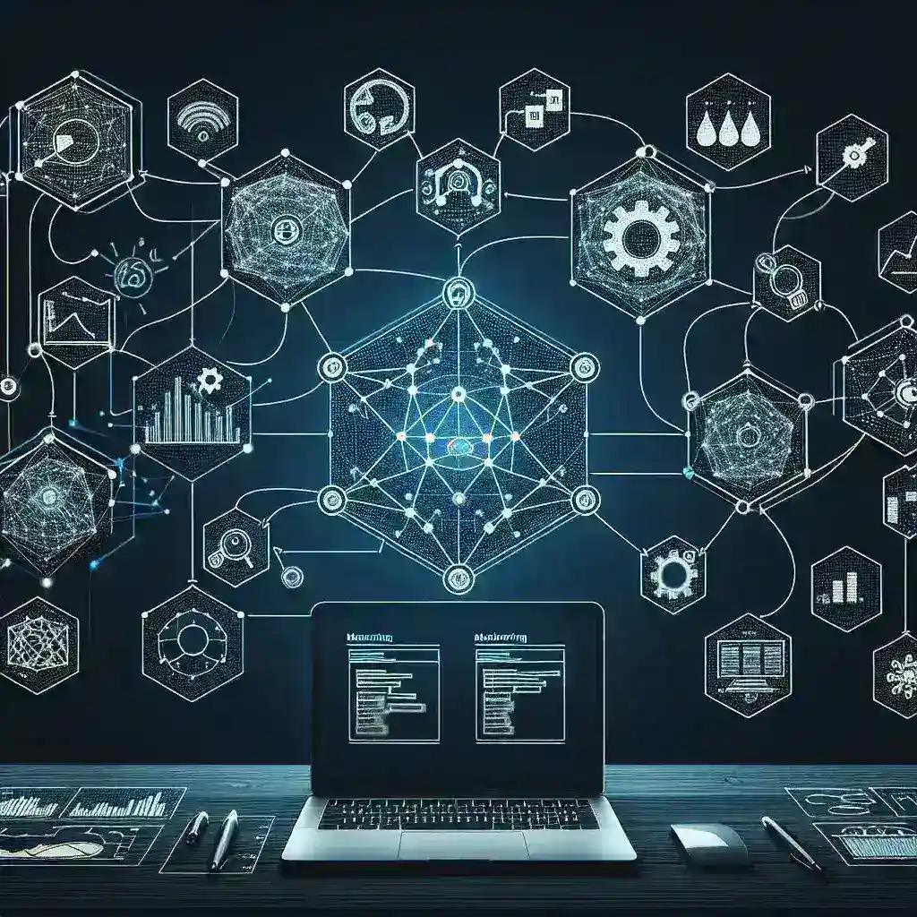 "Ilustrasi platform monitoring untuk arsitektur mesh, menampilkan diagram implementasi dan best practices, digunakan dalam artikel 'Platform Monitoring untuk Arsitektur Mesh: Panduan Lengkap Implementasi dan Best Practices.'"